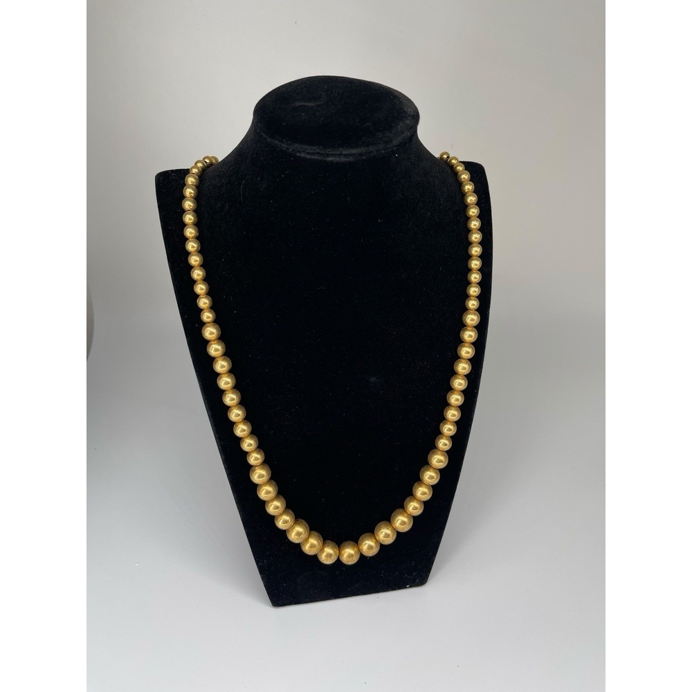 Napier Gold Tone Graduated Beaded Necklace Signed Vintage Classic 32in
